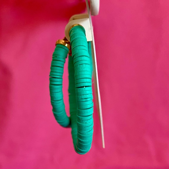 Francesca's Collections Turquoise Hoop Earring Bohemian Festival Resort Blue NEW - Picture 5 of 5